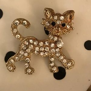3/$12 crystal cat brooch